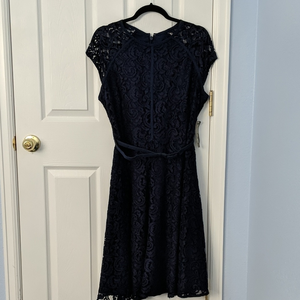 Navy Lace overlay dress